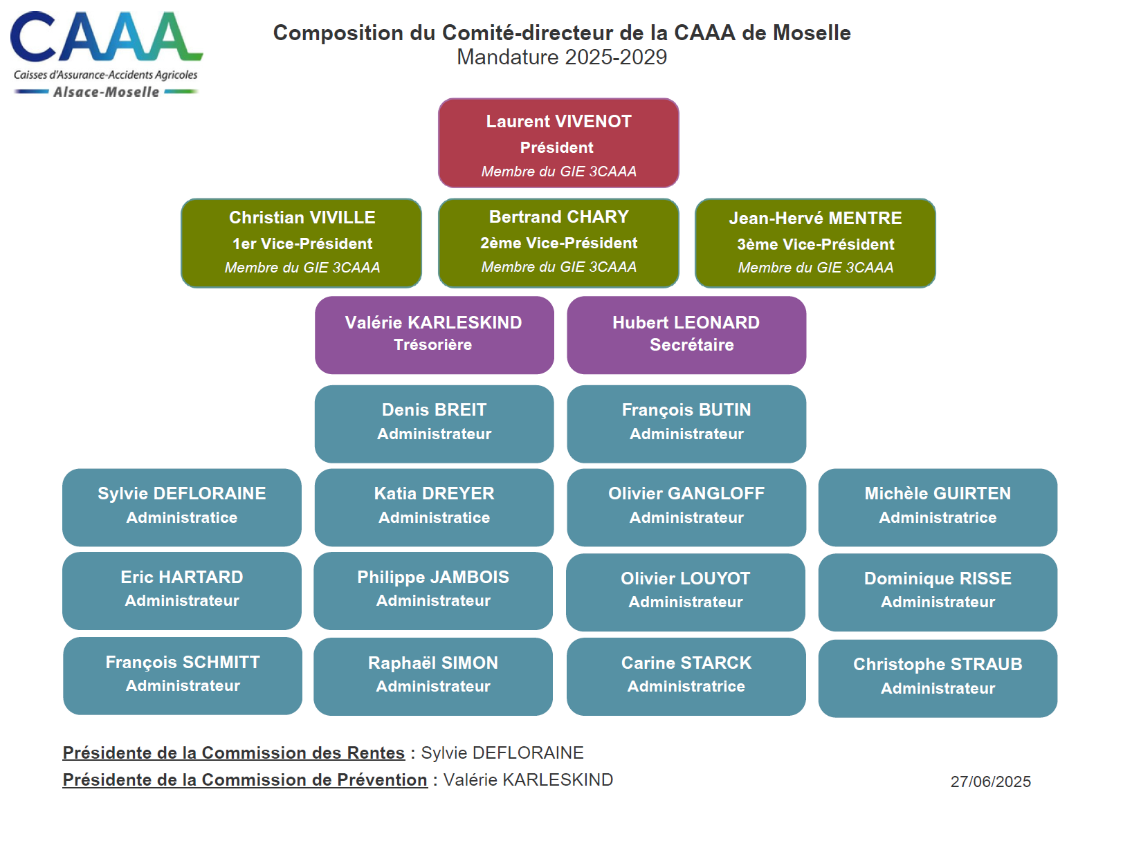 Organigramme Comité Directeur